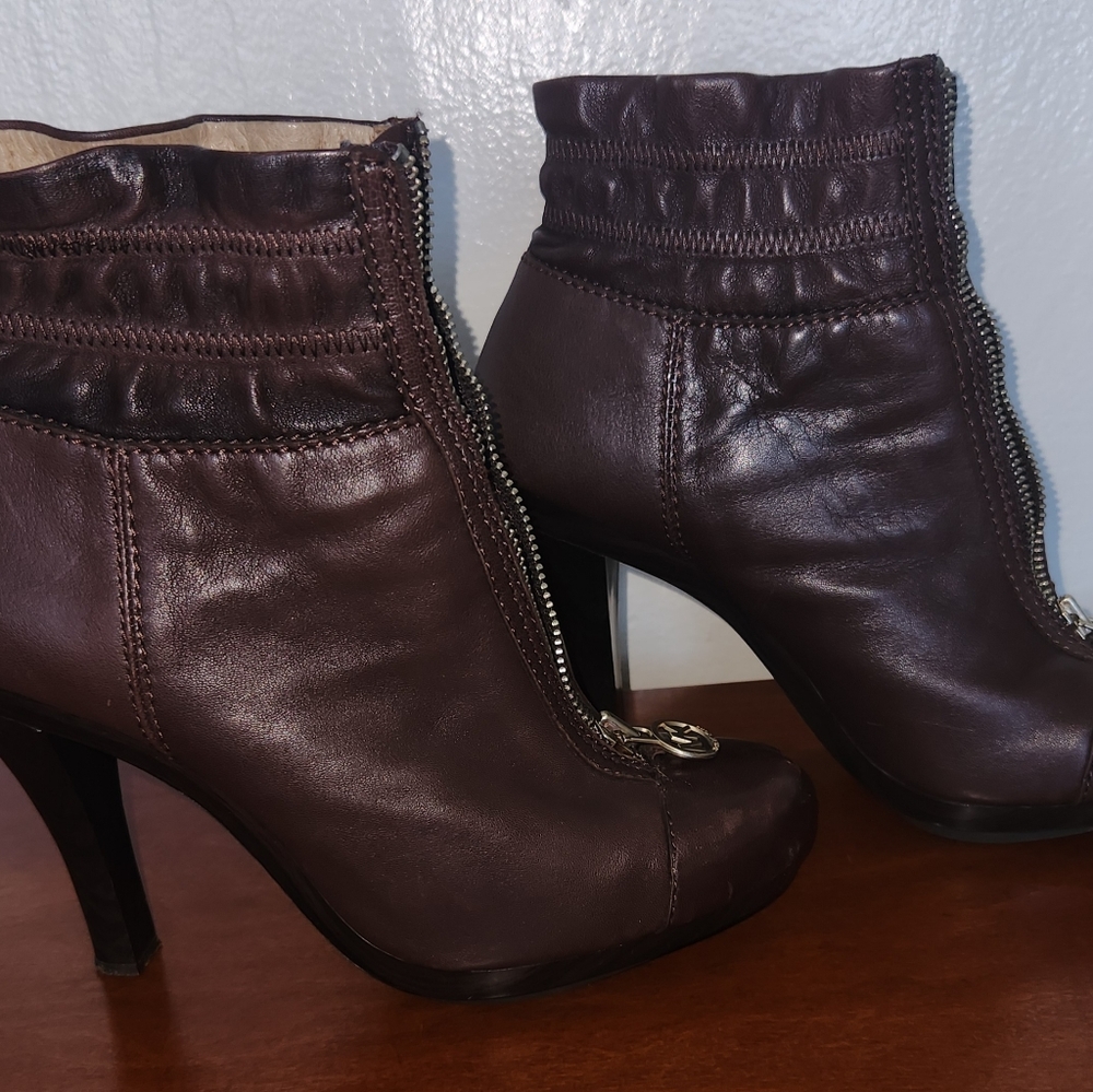 Women's Michael Kors Leather Booties - Picture 4 of 16